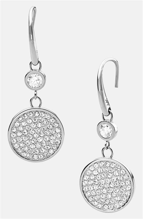 Michael Kors silver drop earrings